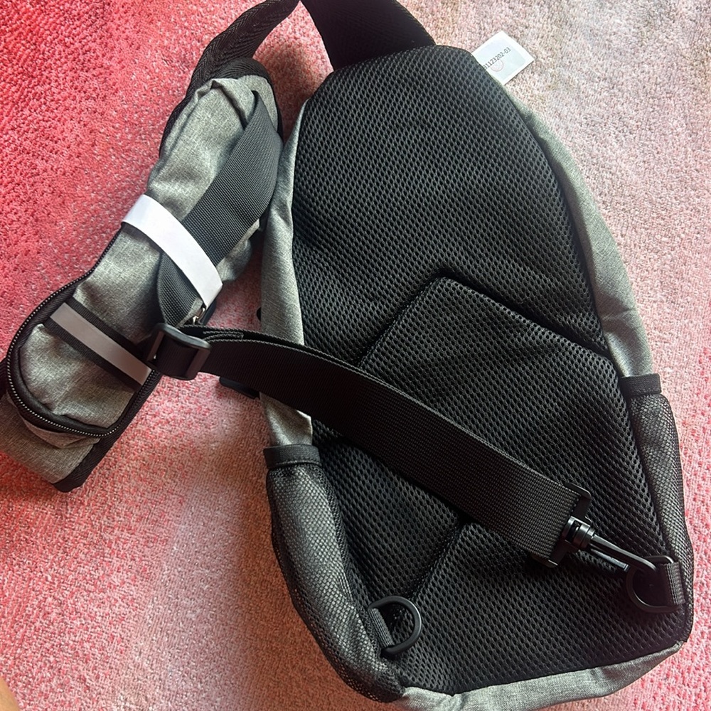 Bostanten Gray and Black Sling Backpack - Picture 4 of 9